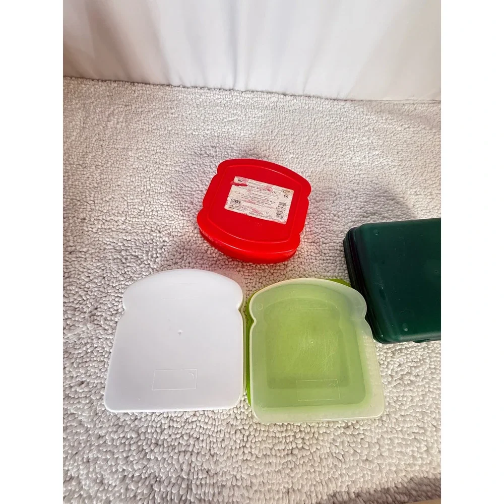 Tupperware & Sesame Street Sandwich Container Bundle Cookie‎ Monster 4pc Set